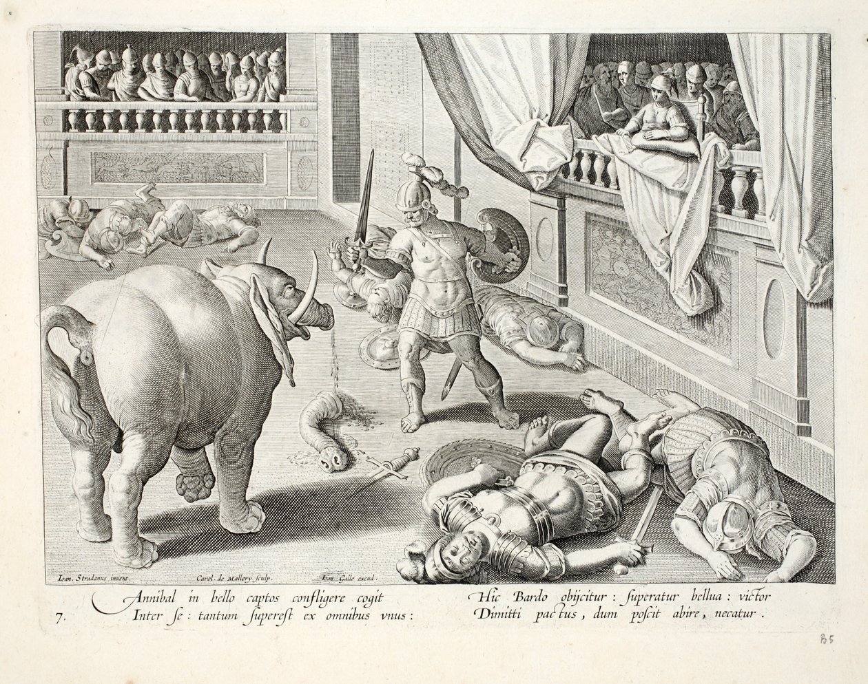 Hannibal får besegrade romare att slåss mot varandra, illustration från 