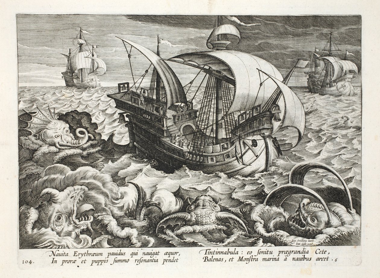 Hunting Sea Creatures, skylt 84, illustration från 