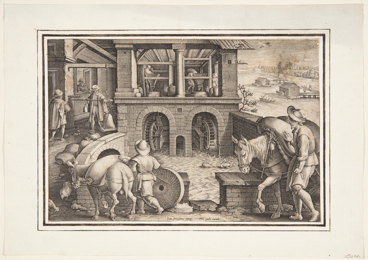 En vattenkvarn av Jan van der Straet, called Stradanus