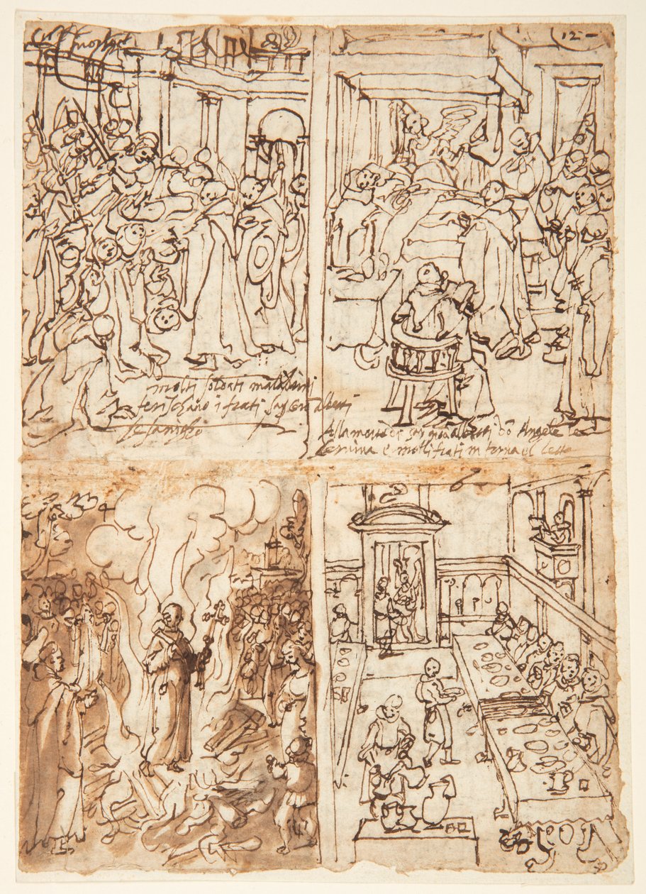 Åtta scener ur San Giovanni Gualbertos liv (recto and verso) av Jan van der Straet, called Stradanus