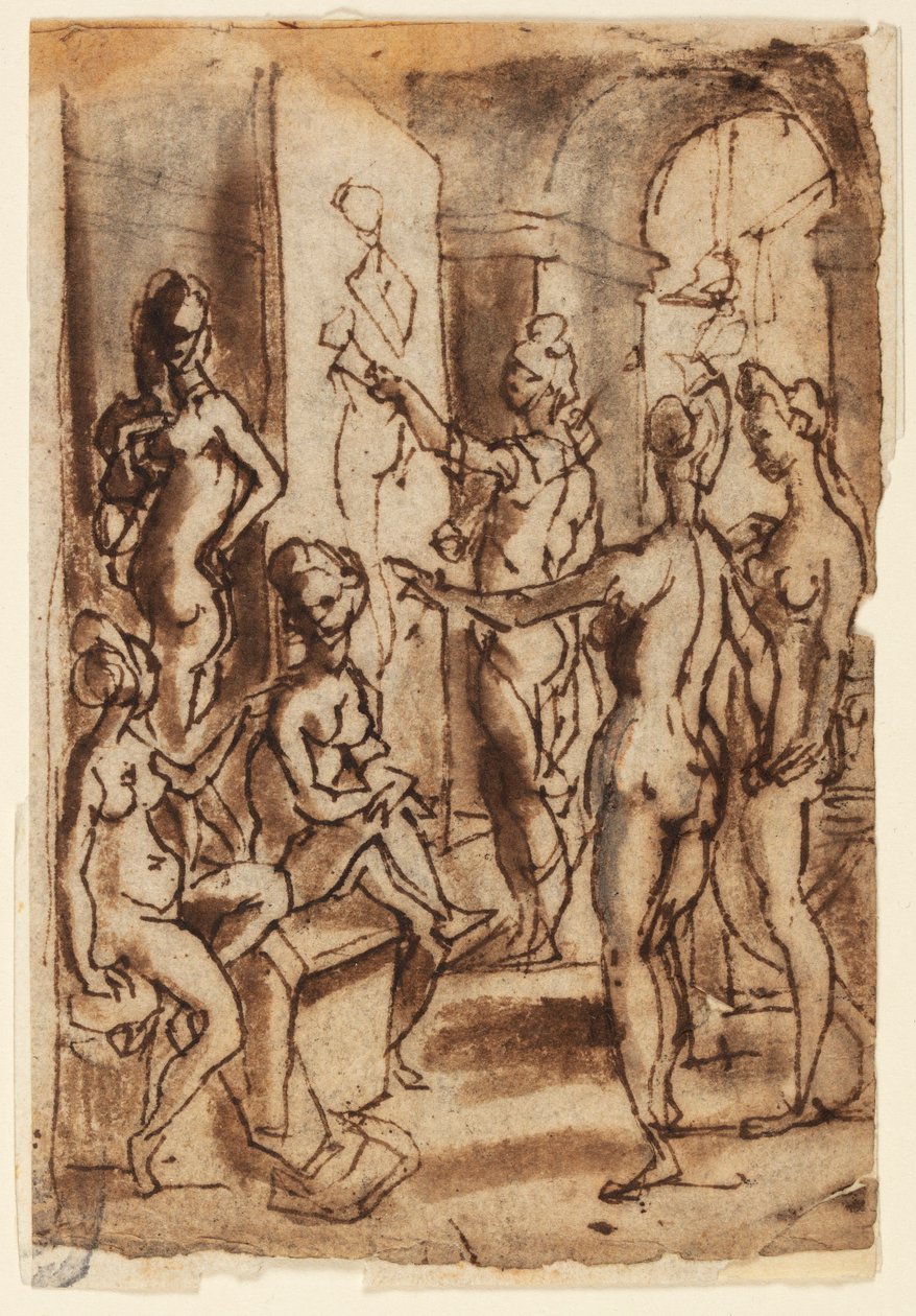 Zeuxis målar Helen av Jan van der Straet, called Stradanus