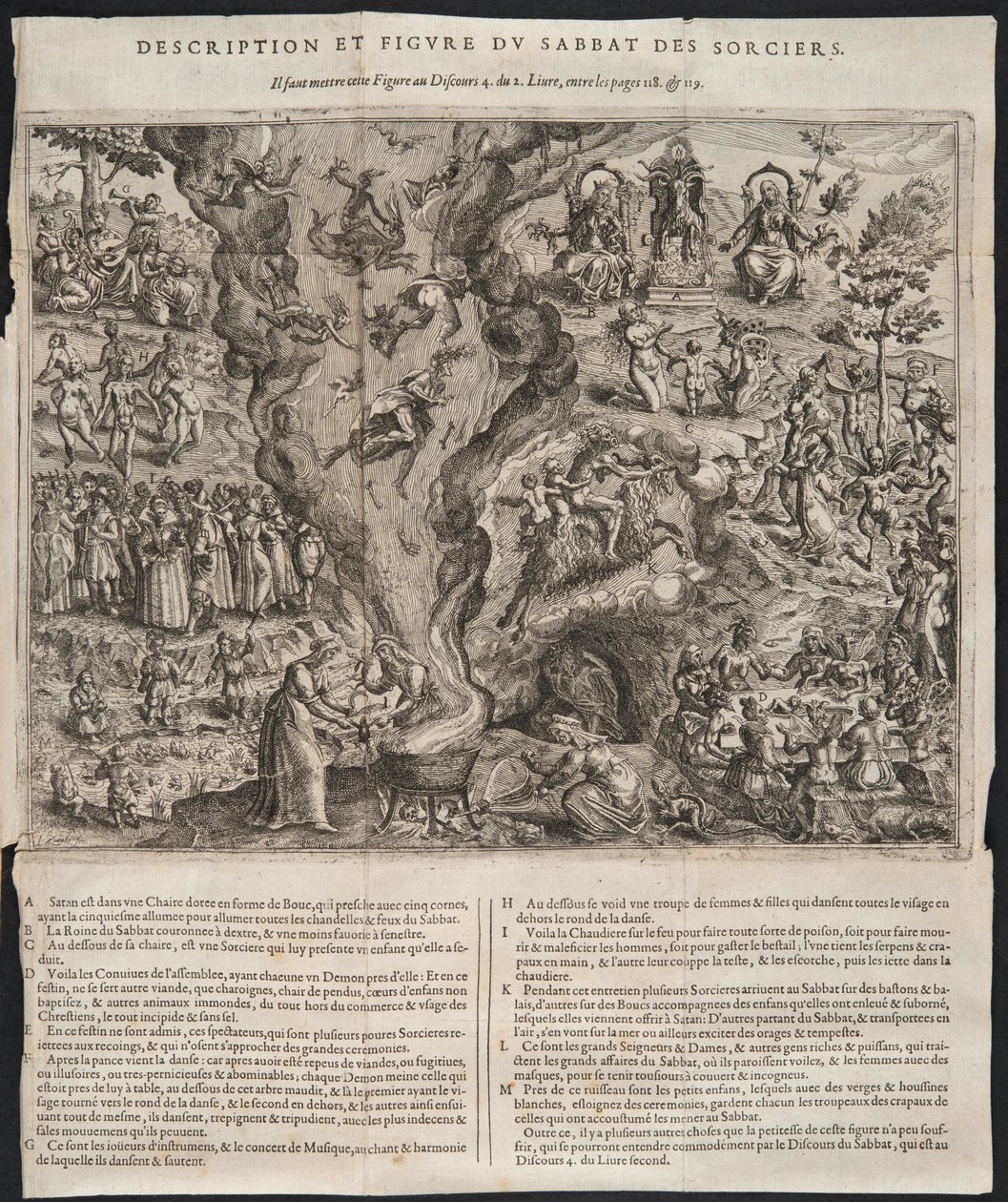 Detalj från A Witches Sabbath, illustration från Tableau de L