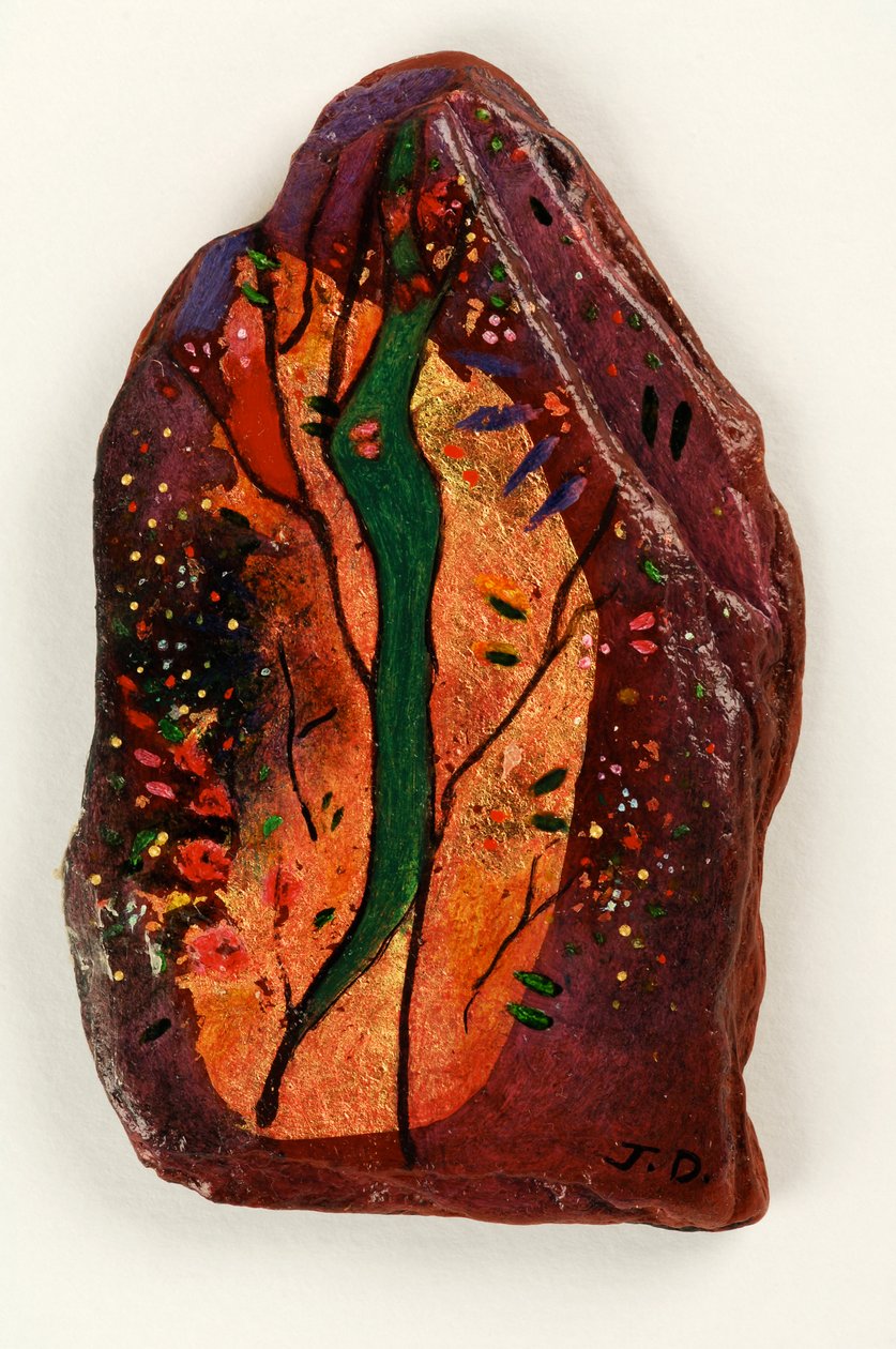 Emerald Tree, 2006 (olja på skiffer) av Jane Deakin