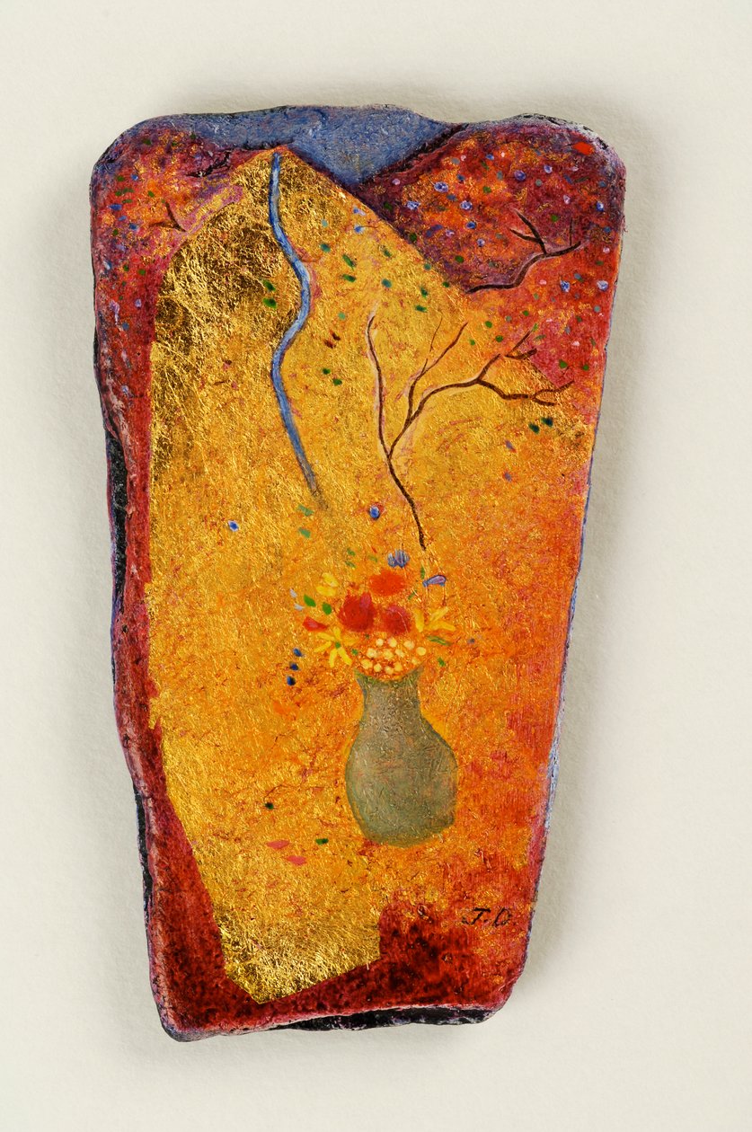 The Golden Mountain, 2006 (olja på skiffer) av Jane Deakin
