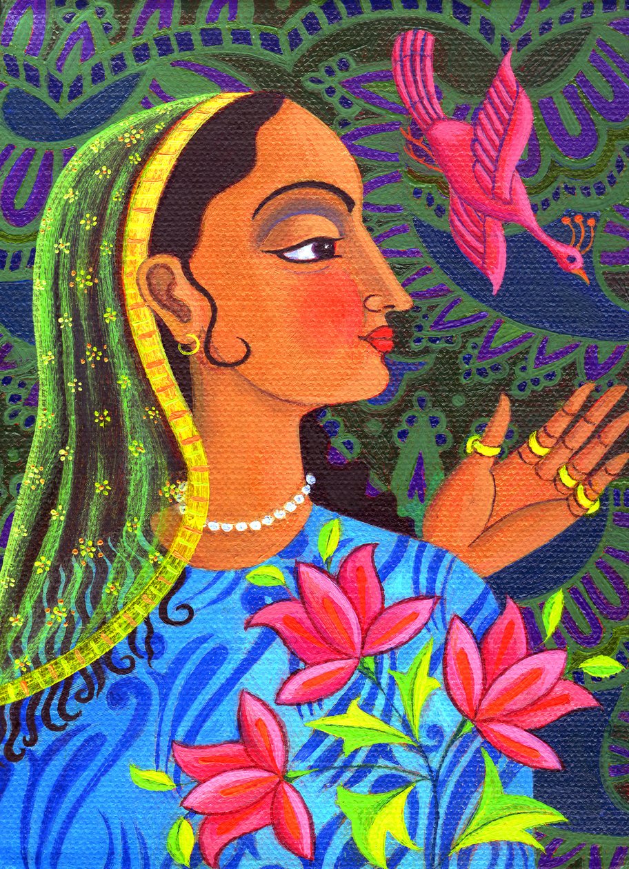 Maharani med magenta fågel, 2011, av Jane Tattersfield