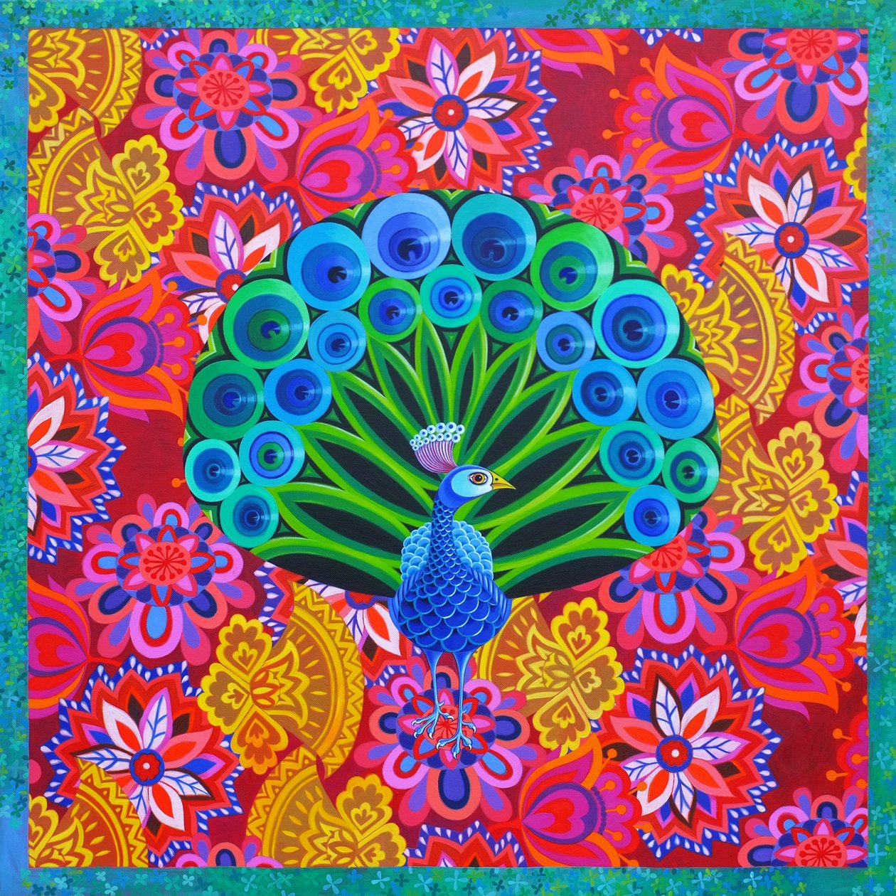 Påfågel och mönster, 2015, av Jane Tattersfield