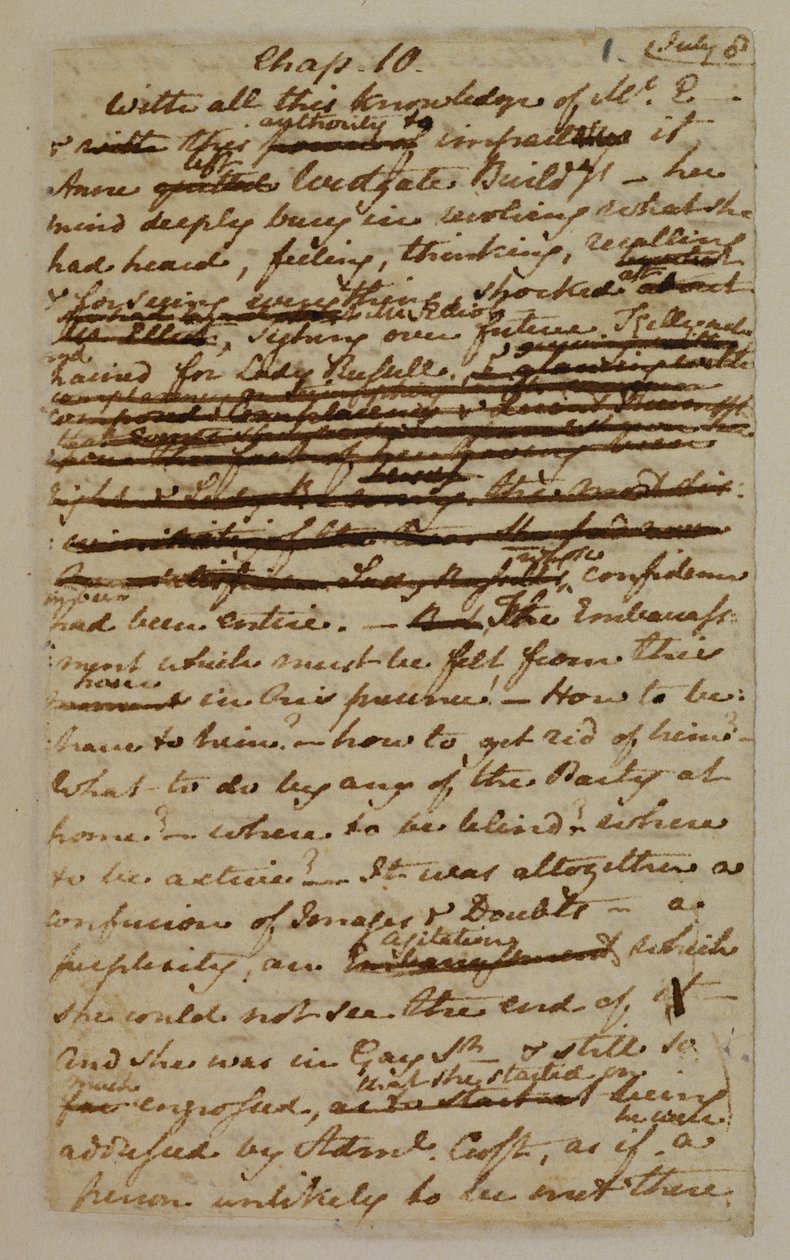 MS EG 3038 F.1 från kapitel 10 i "Persuasion" av Jane Austen
