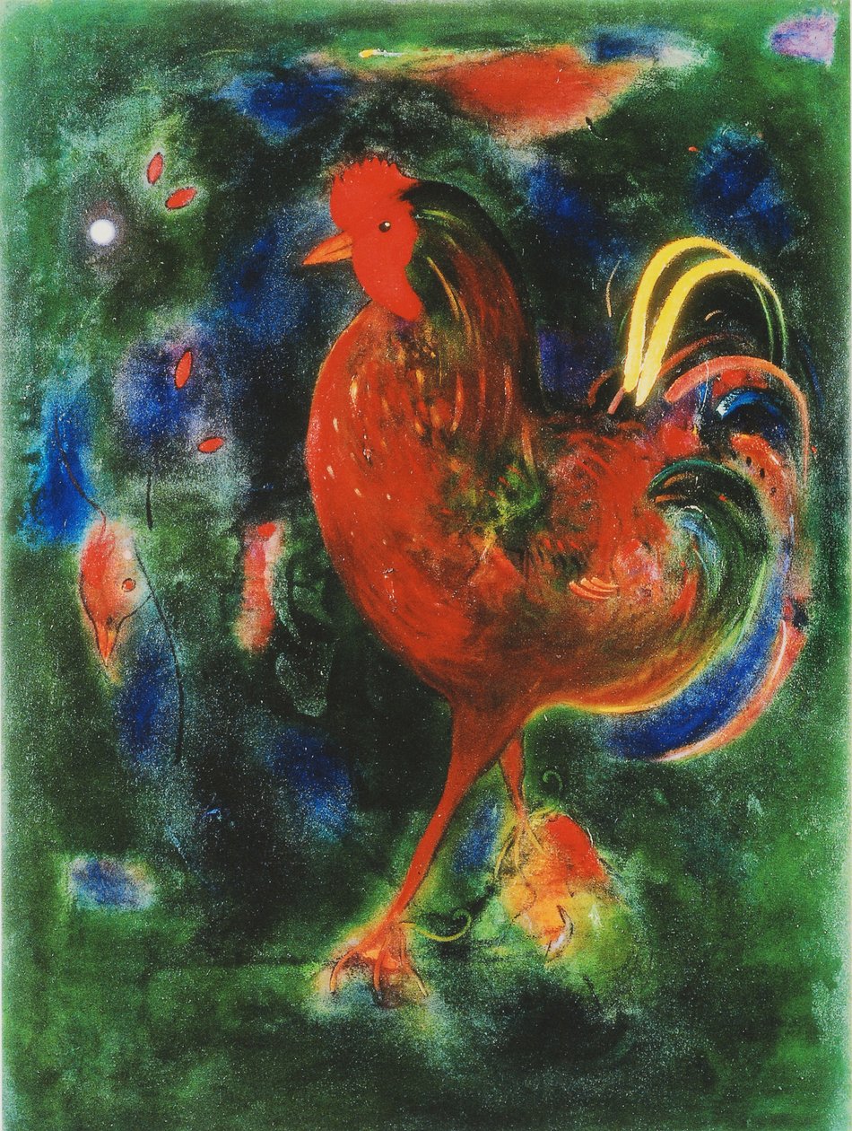 Cockerel, 2005 (gicleekryck) av Jane Deakin