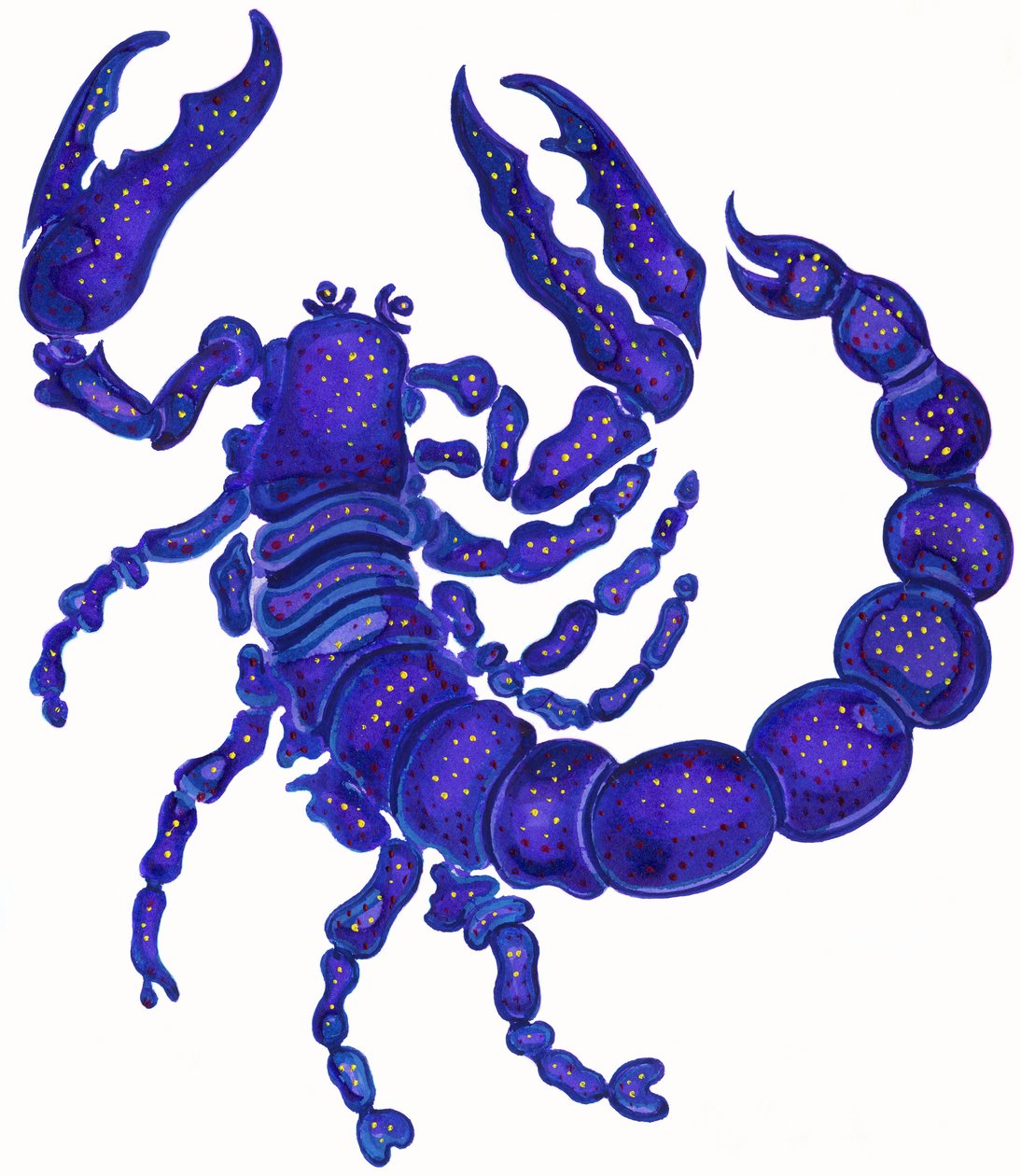 Scorpio, 1996, (bläck och gouache) av Jane Tattersfield