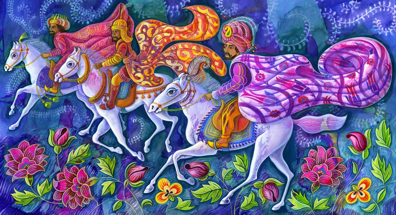 The Three Kings, 2008, (bläck och gouache) av Jane Tattersfield