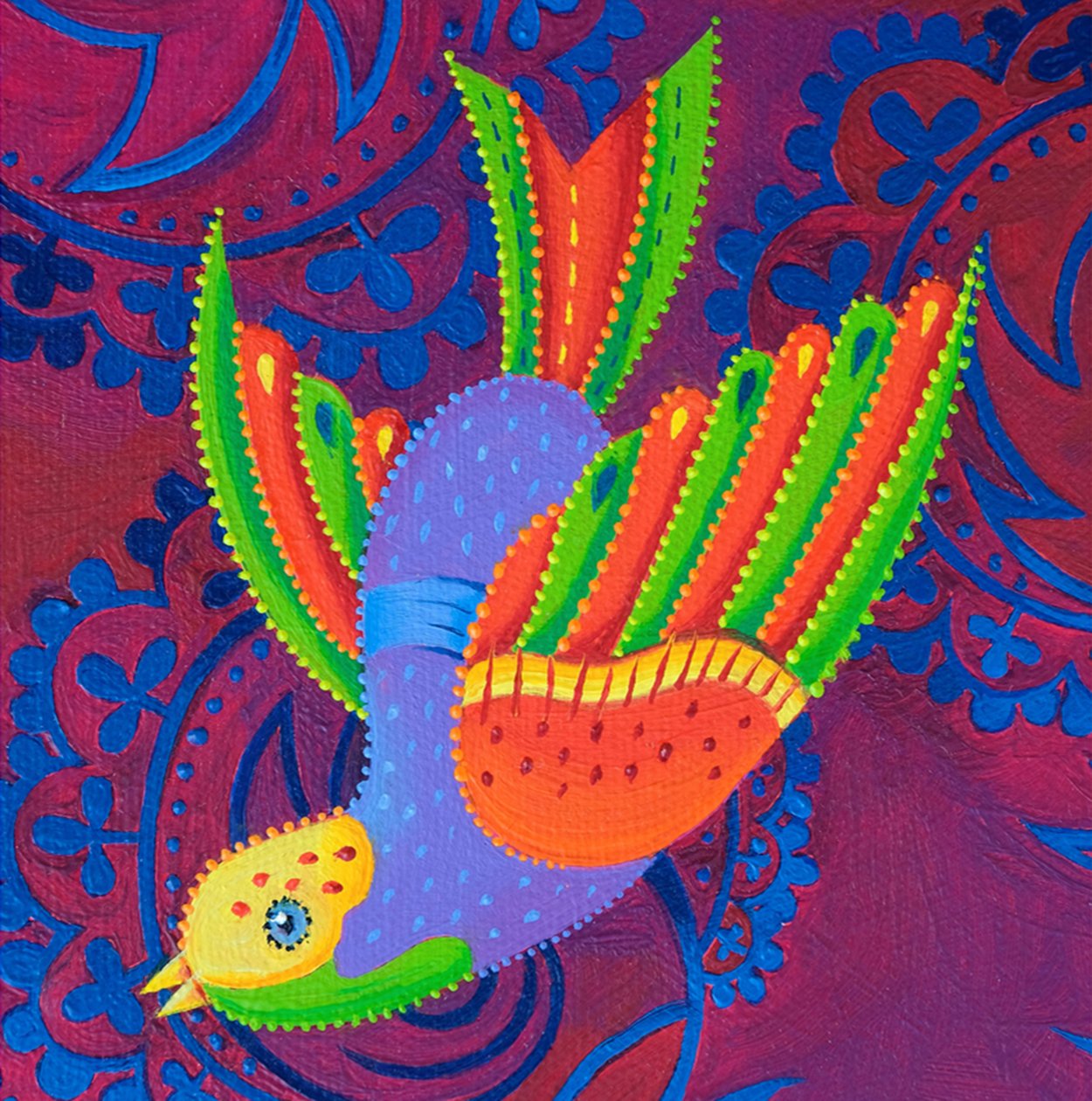 Gulhövdad fågel, 2019 av Jane Tattersfield
