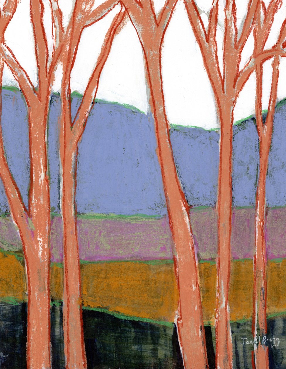 Holiday Hideaway Blue Hill Edition, ca 2024 (blandteknik på papper) av Janel Bragg