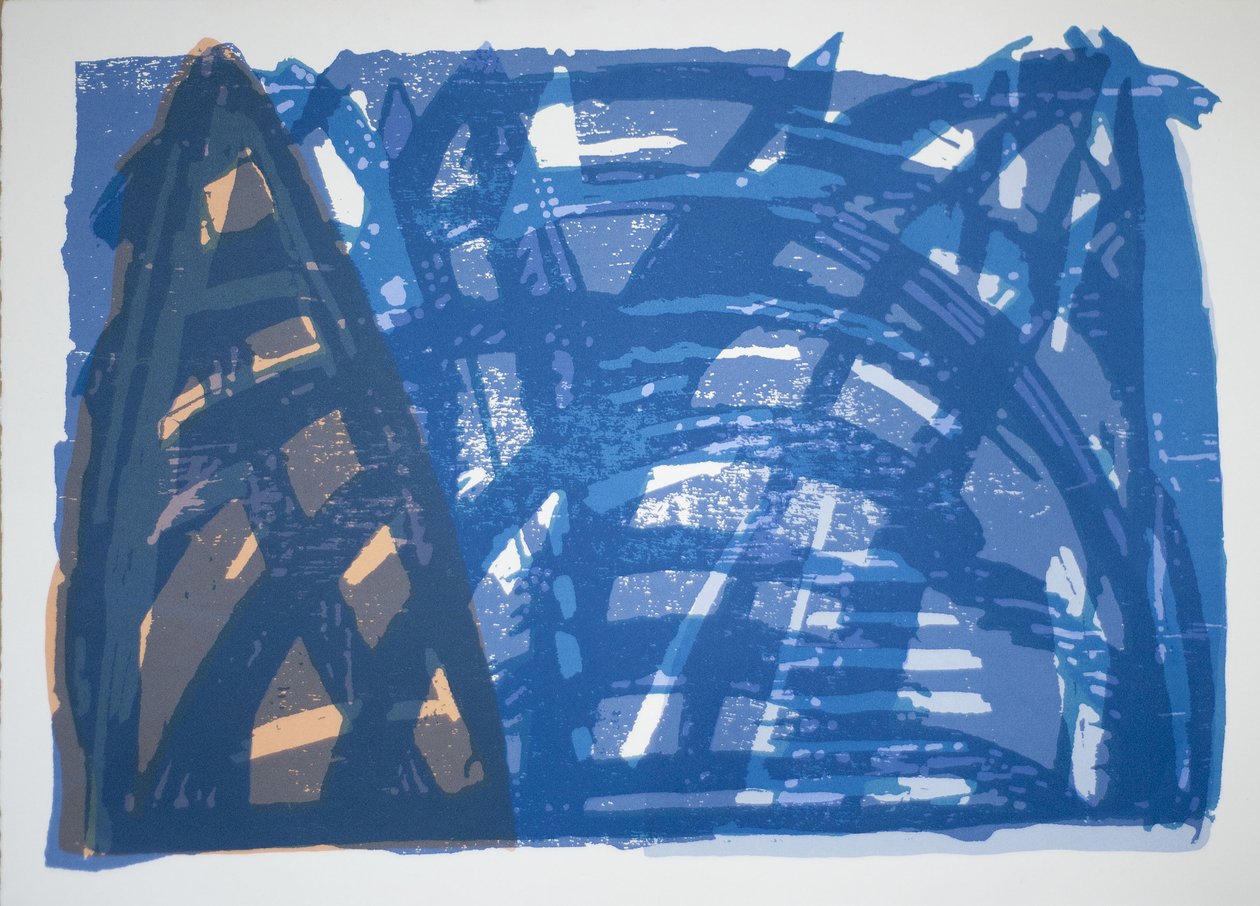 Head On (iv), 2014 (Kedjesågsträsnitt och silkscreen) av Janet McKenzie