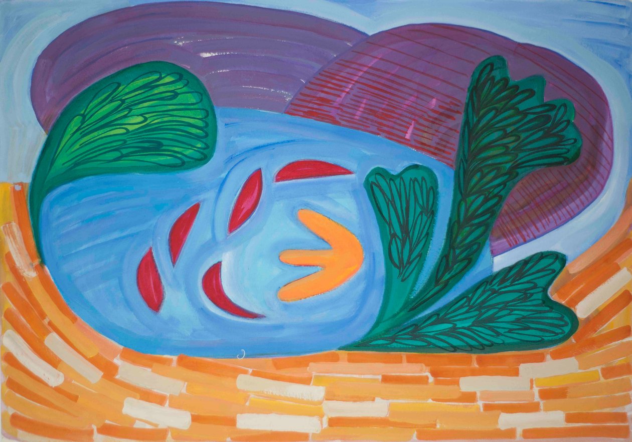 Loch Ardnamuchan, 2015 (akvarell och gouache) av Janet McKenzie