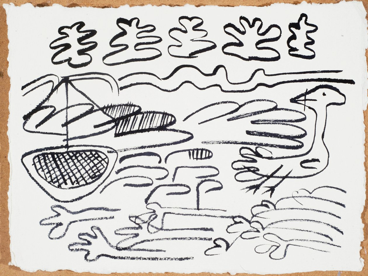Segling, 2015 (bläck på papper) av Janet McKenzie
