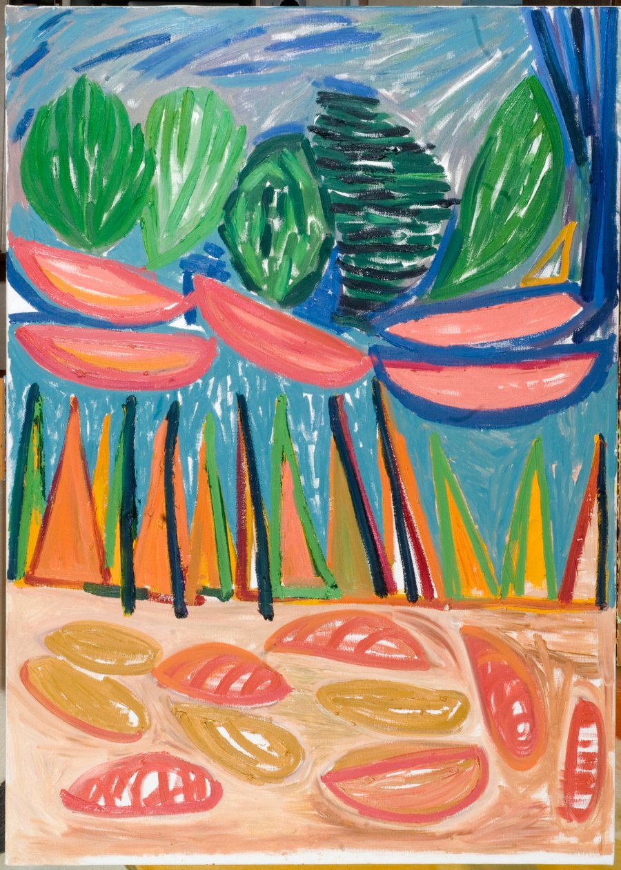Vi är bara obesegrade (i), 2007 (olja på duk) av Janet McKenzie