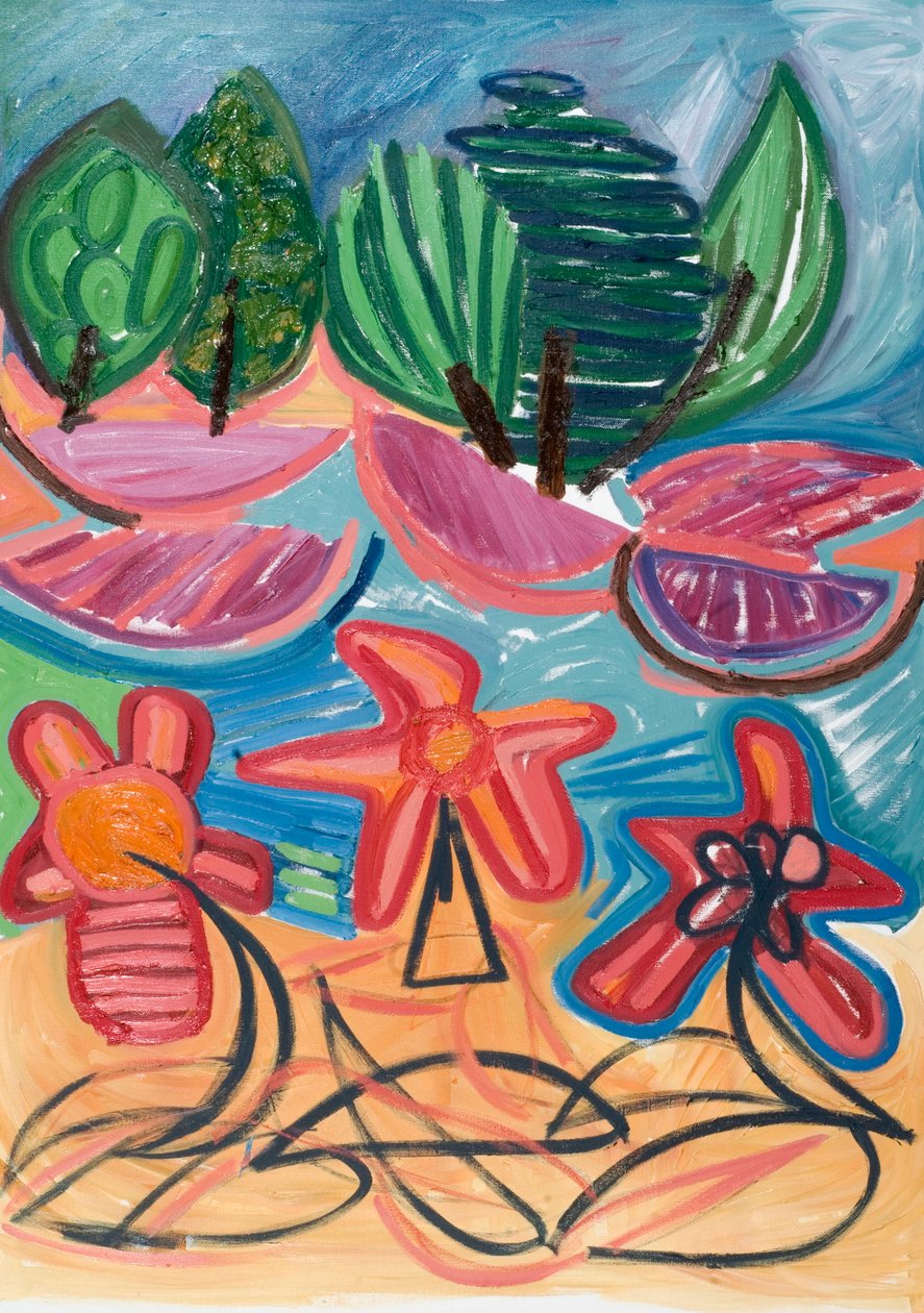Vi är bara obesegrade (iii), 2007 (olja på duk) av Janet McKenzie