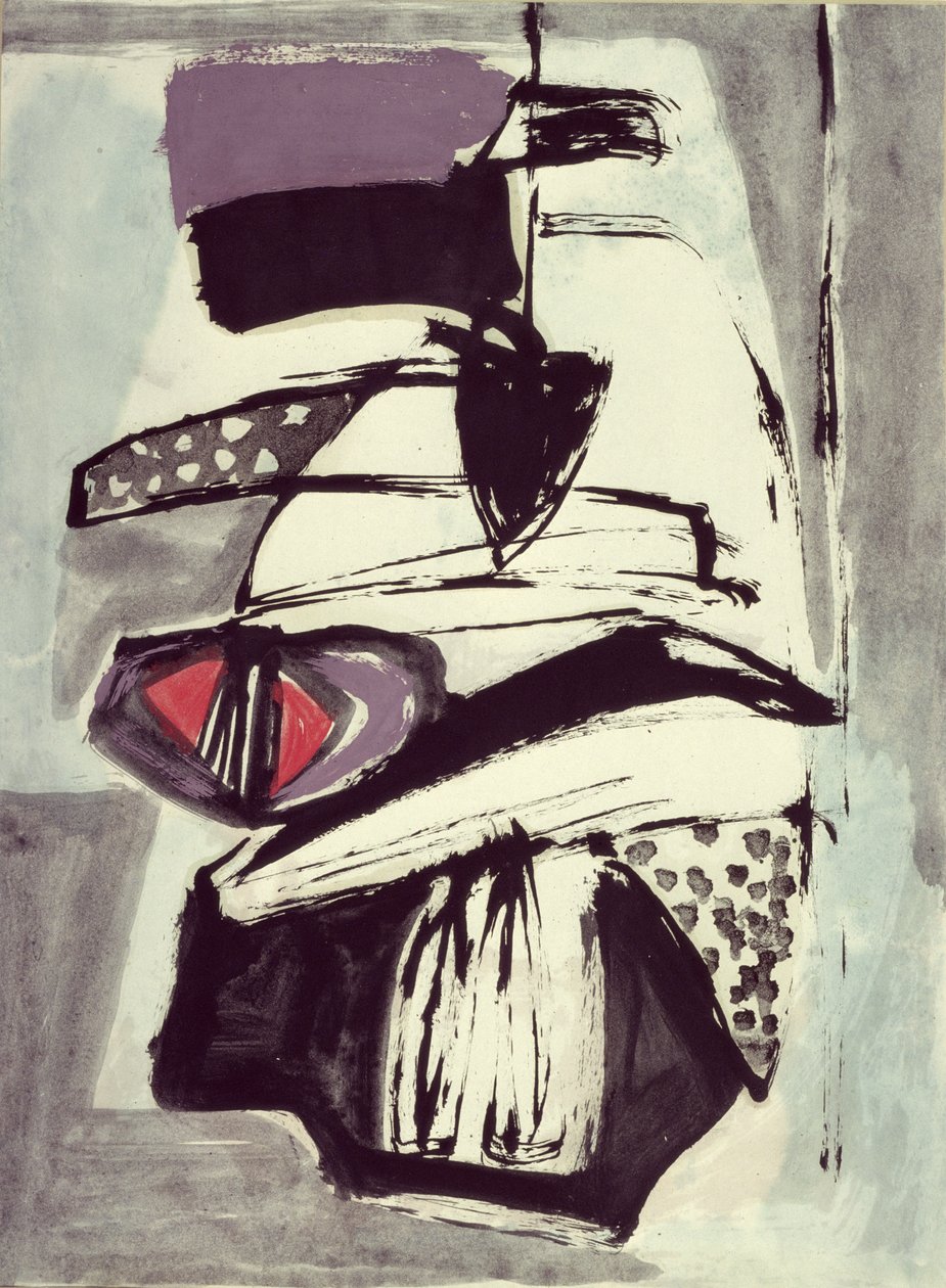 Komposition (akvarell och gouache på papper) av Jankel Adler