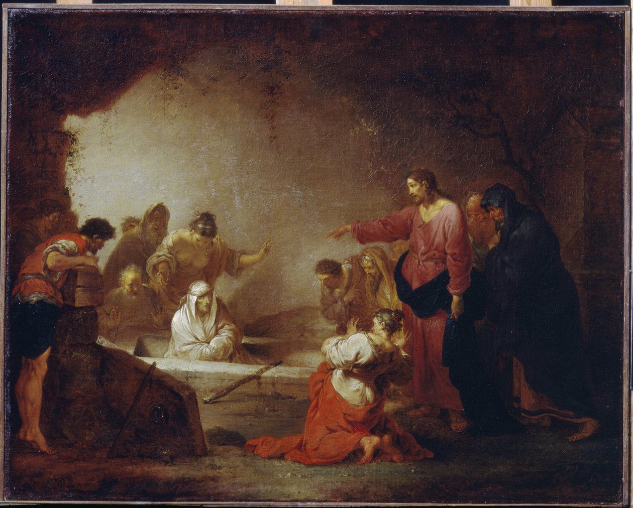 Lazarus uppståndelse. (Lasarus av Betania). Målning av Johann Rosso Januarius Zick (1730-1797), olja på duk, ca 1793. Tysk konst från 1700-talet. State A. Pushkin Museum of Fine Arts, Moskva. av Januarius Zick