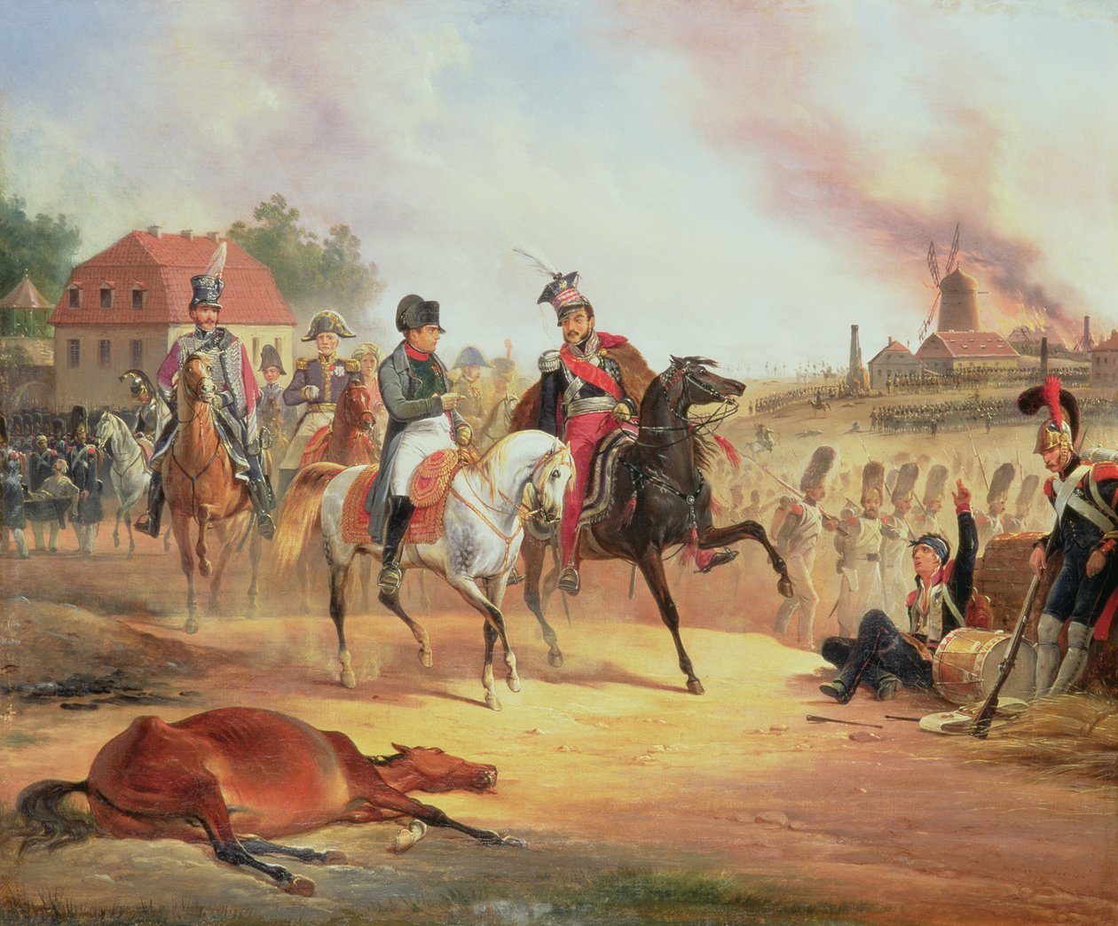 Napoleon och prins Joseph Poniatowski i slaget vid Leipzig den 19 oktober 1813, 1837 av January Suchodolski