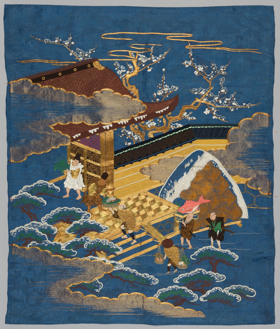 Broderad Fukusa av Japan, late 19th early 20th century