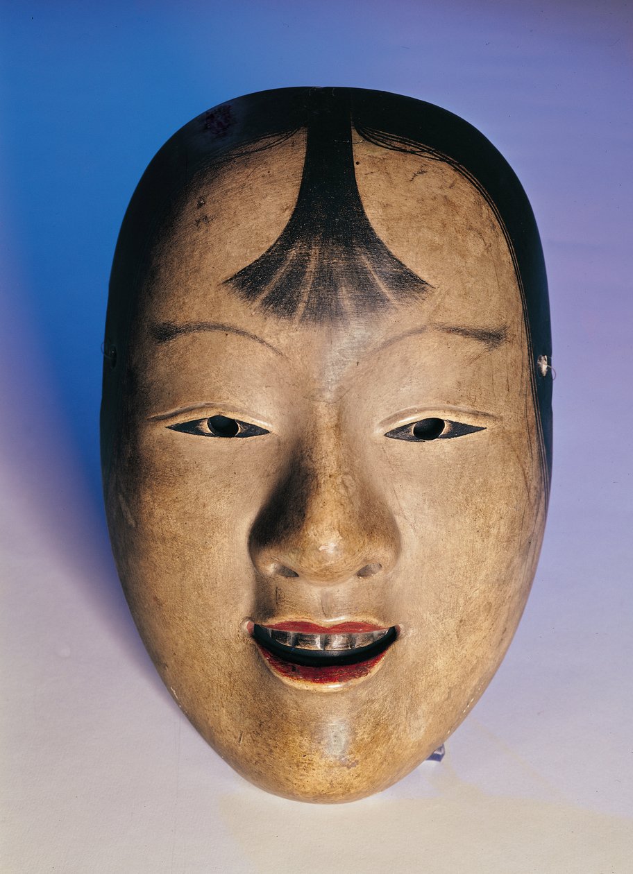 Noh teatermask av en ung pojke som heter Kasshiki, 1400-1800-talet (lackerat trä) av Japanese School