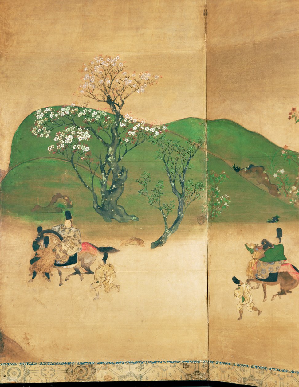Shogun-turné under våren, Edo-perioden (1603-1867) (bläck på papper) av Japanese School