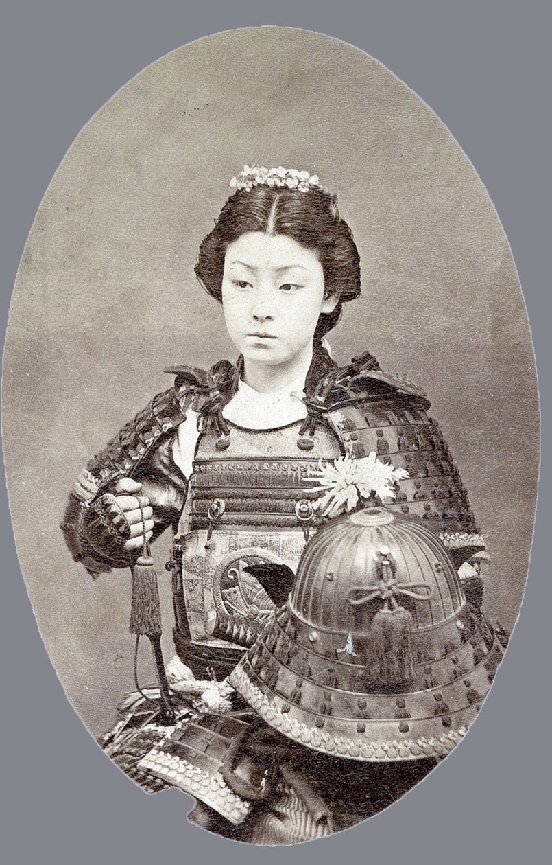 En kvinnlig samuraj av Japanese Photographer