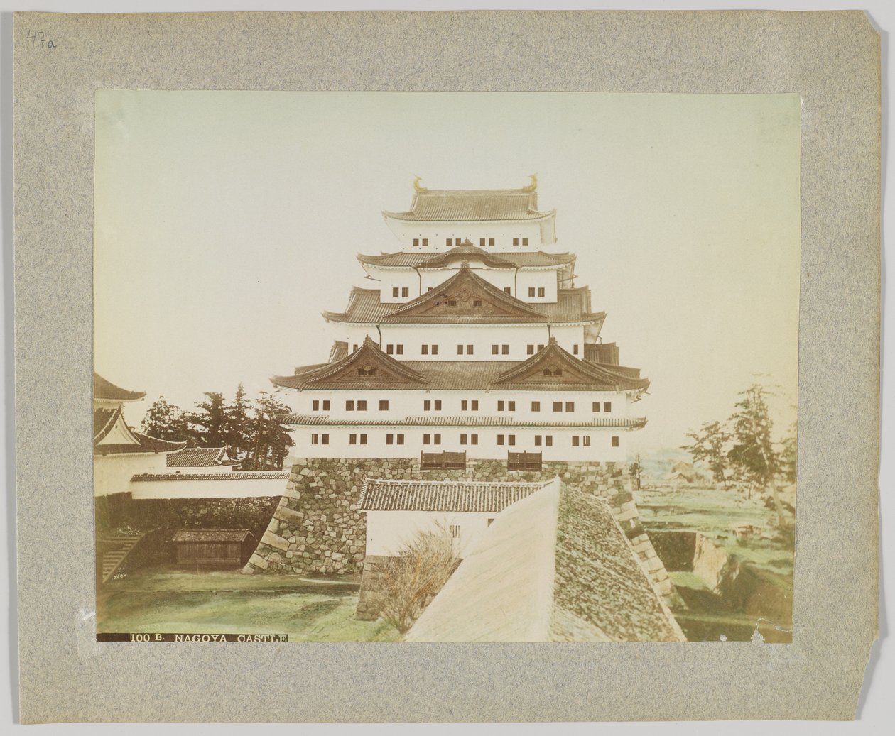 Nagoya slott, Japan (handfärgat svartvitt foto) av Japanese Photographer