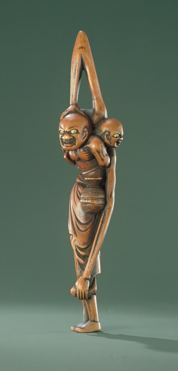 Ashinaga och Tenaga, Edo-period (trä) av Japanese School