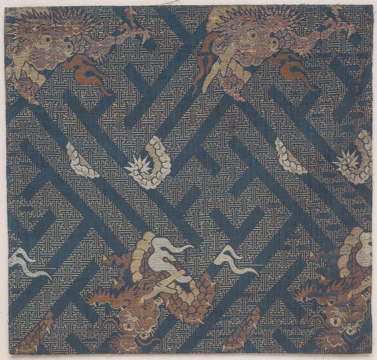Buddhistiska Tempel Inredning Tyg, Ett Omslag Till En Sutra, Fragment av Japanese School