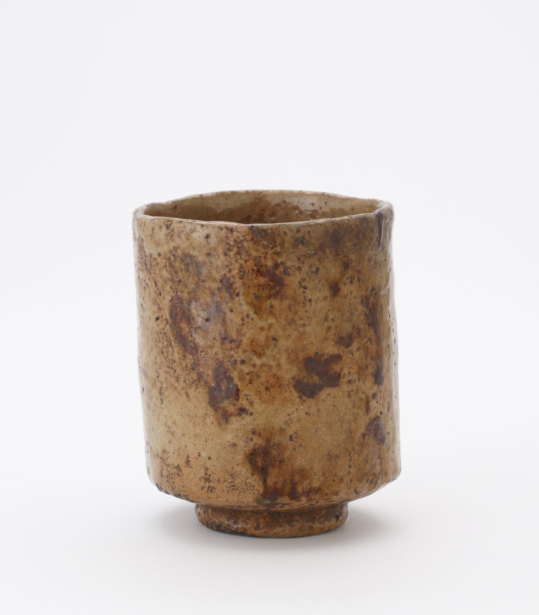 Cylindrisk teskål med inskription, okänd Raku-verkstad, teskål (tsutsu chawan) av Japanese School