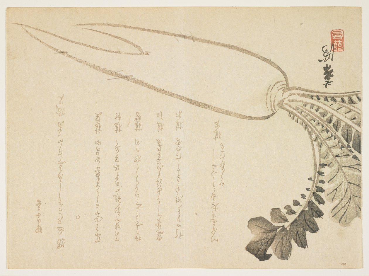 Daikon rädisa, januari 1864 (träblock i färg) av Japanese School