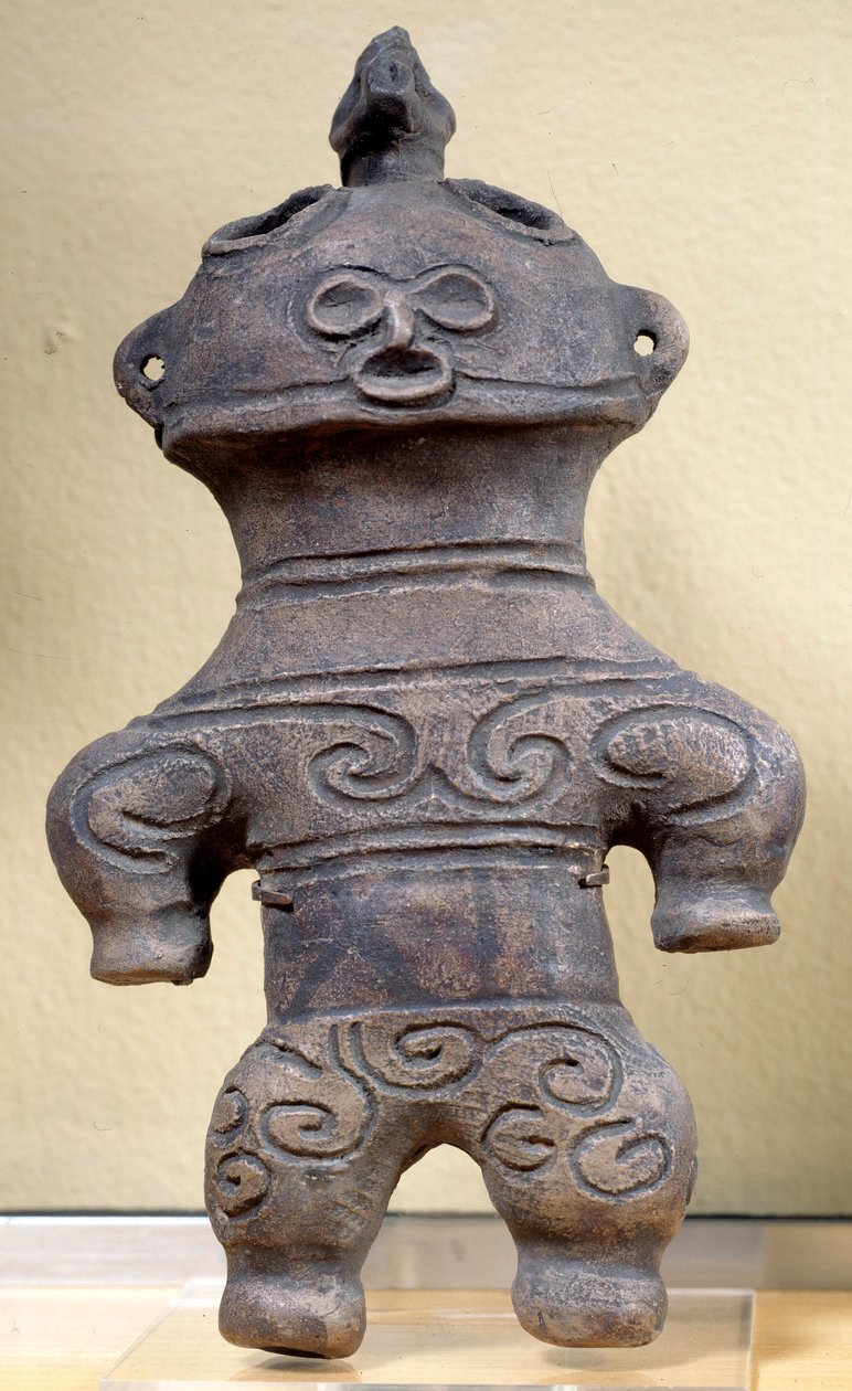 Dogu-statyett Japan, höjd 20 cm, neolitikum, Jomon-period av Japanese School