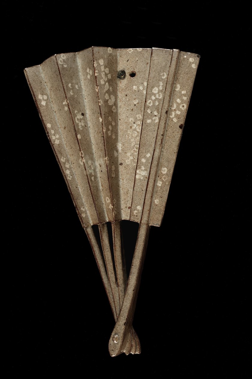 Hängande vas i form av en fläkt, Kumamoto-prefekturen, Edo-period (keramik) av Japanese School