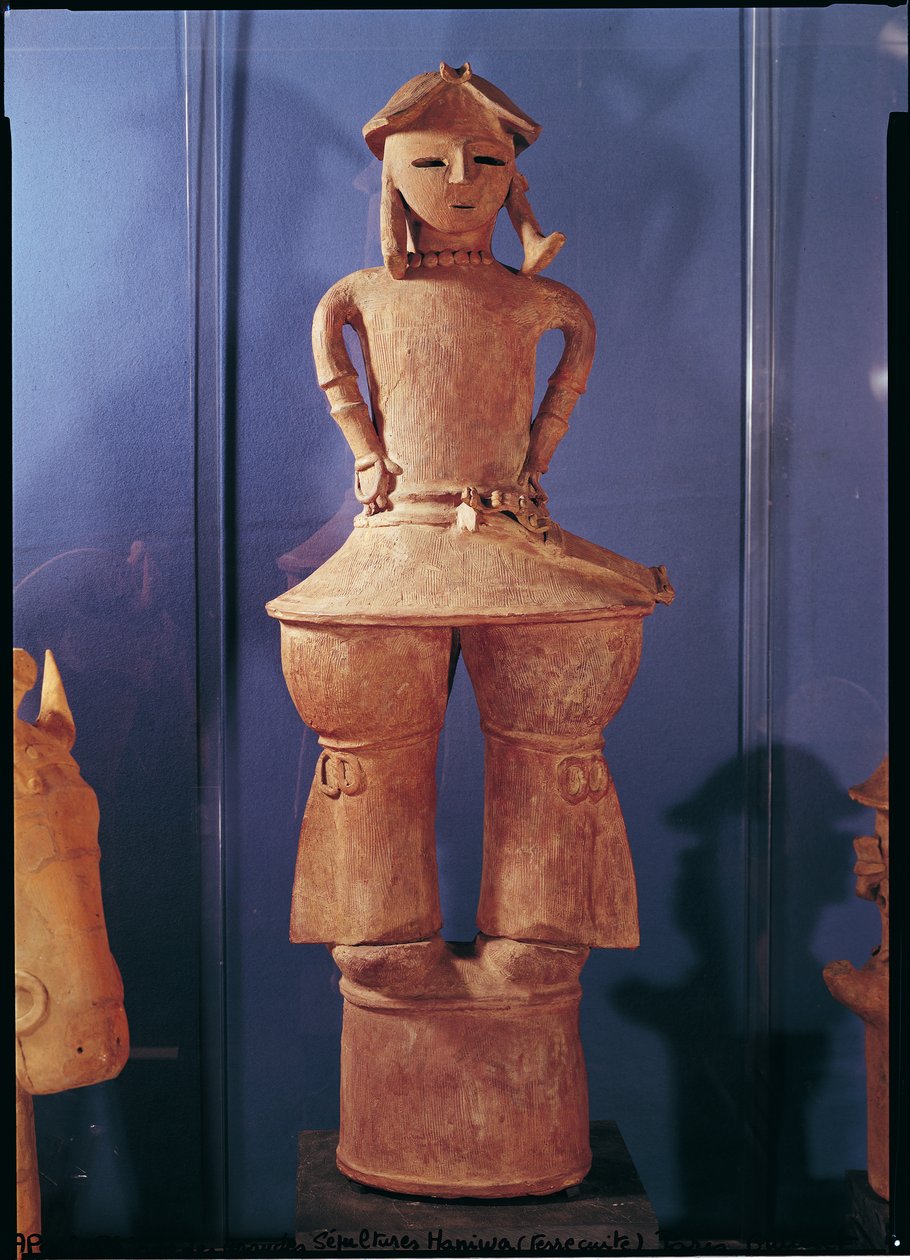 Haniwa figur, 250-550 (röd lergods) av Japanese School