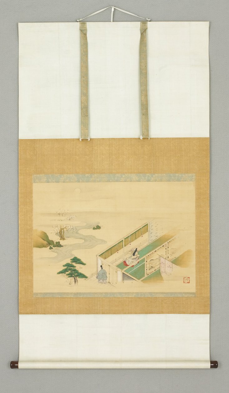 Hus i landskap, tidigt 1700-tal (bläck och färg på papper) av Japanese School