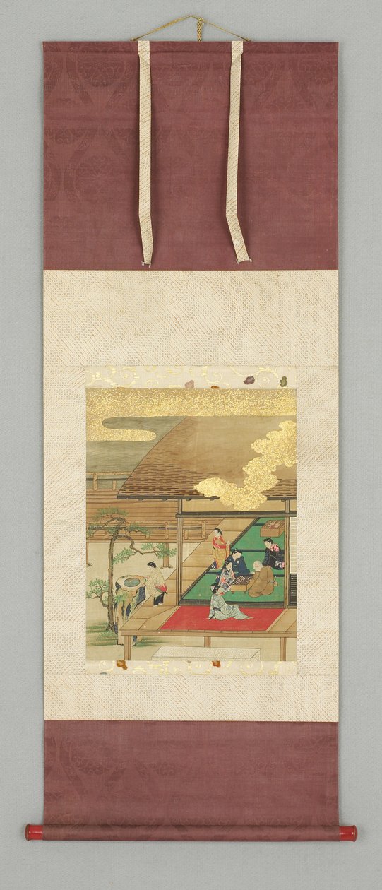 Husets terrass med figurer av Japanese School