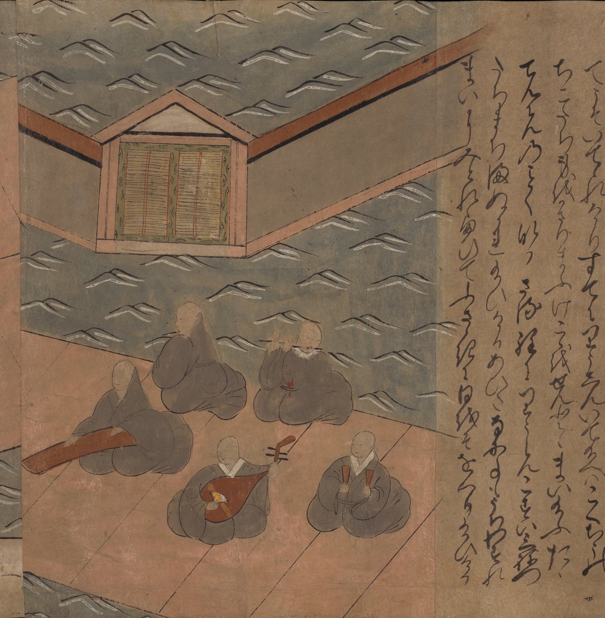 Japanska musiker, illustration från 