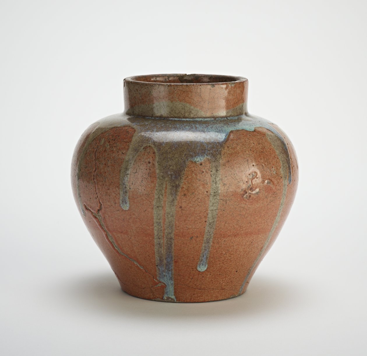 Burk, möjligen Seto ware, sent 1700-1800-tal (stengods med fältspat och ris-halm-aska glasyrer) av Japanese School