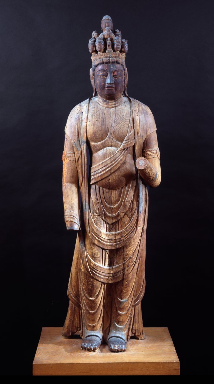 Juichimen Kannon (elvahövdad Kannon), Heian-perioden, tidigt 1000-tal (solid träblockskonstruktion med spår av polykrom) av Japanese School