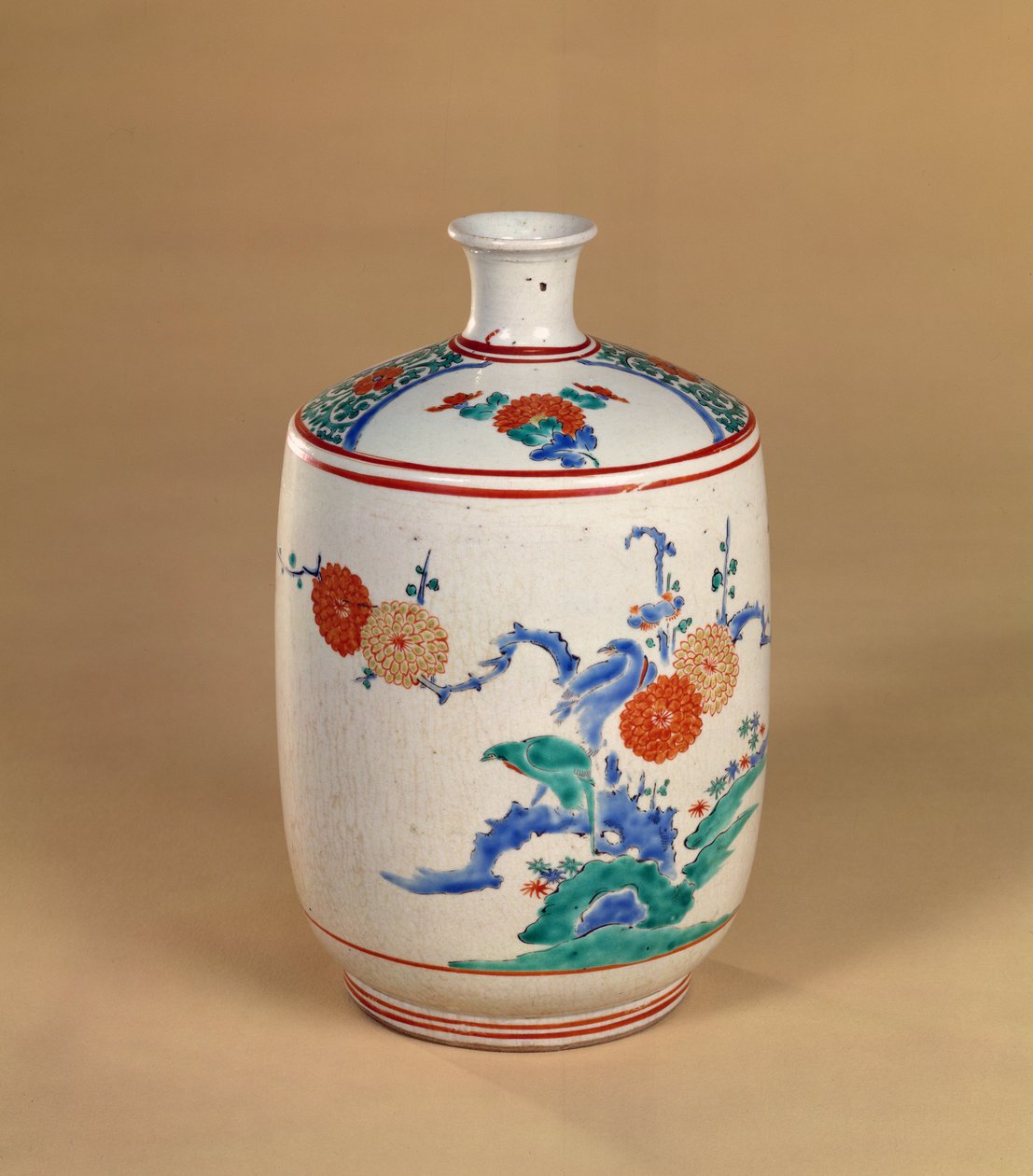 Kakiemonflaska med blomdekor, Edo-period, c.1660 (porslin) av Japanese School