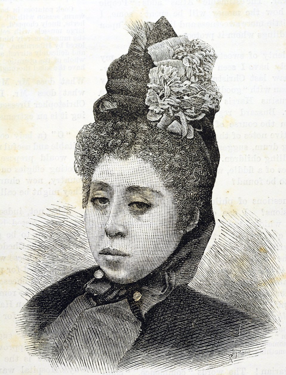 Meiji-eran. Prinsessan Komatsu av Japan. Illustration av 1887 (gravyr) av Japanese School