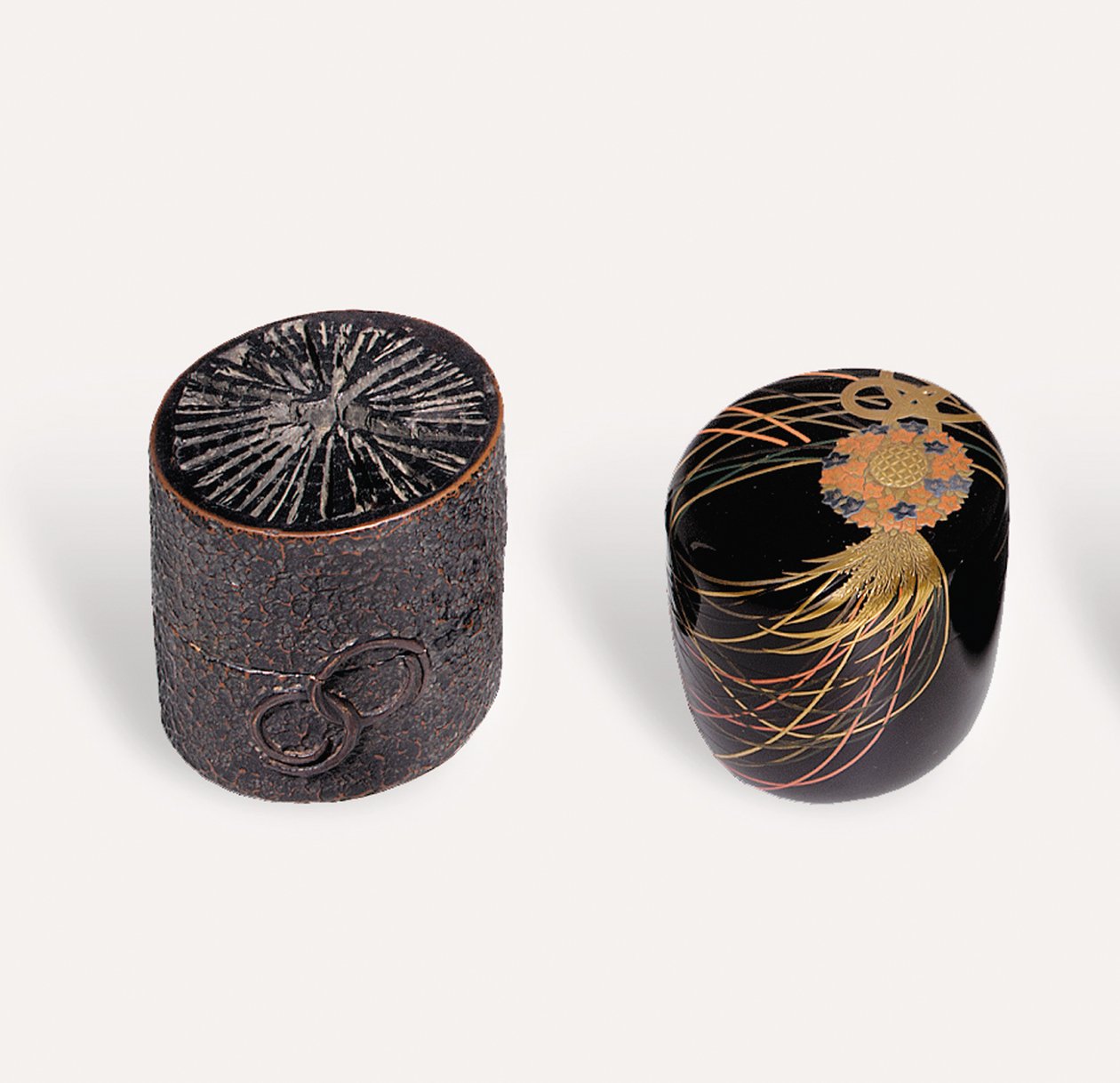 Nakatsugi tecaddie och Natsume tecaddie, Edo-period av Japanese School