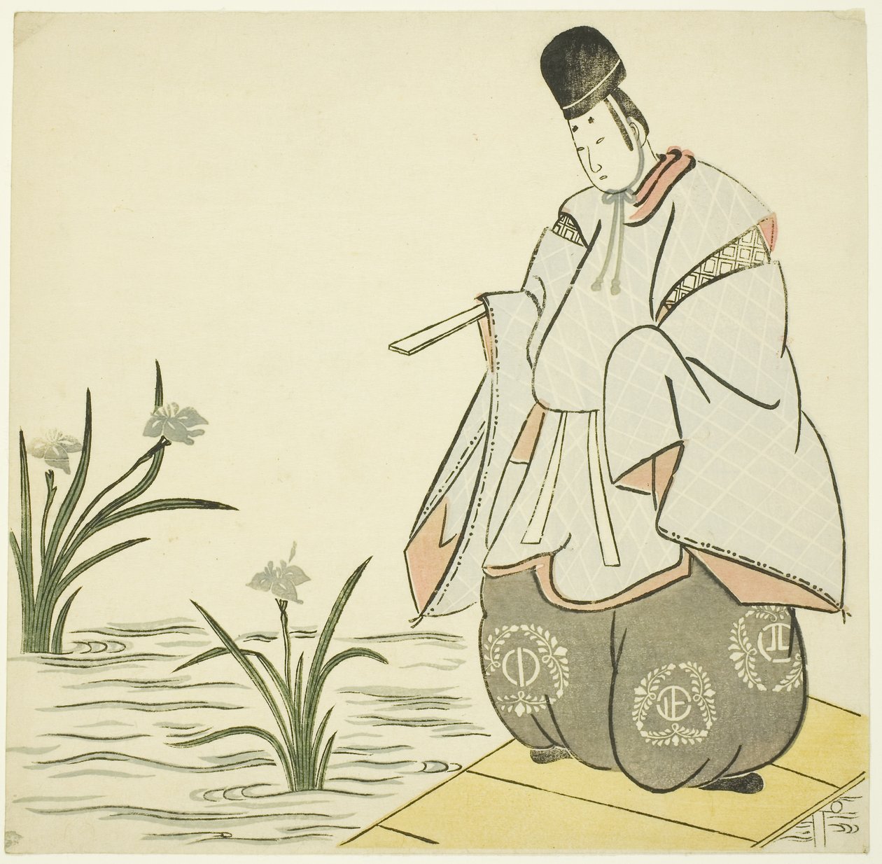 Narihira på Yatsuhashi av Japanese School