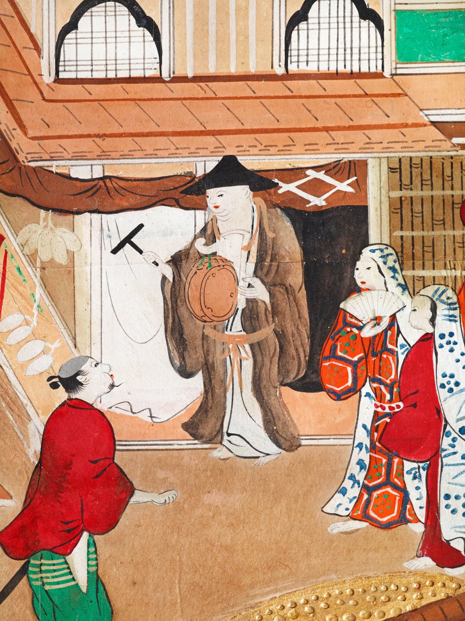 Osakazu Byobu - Japansk vikskärm med åtta paneler (målning) av Japanese School