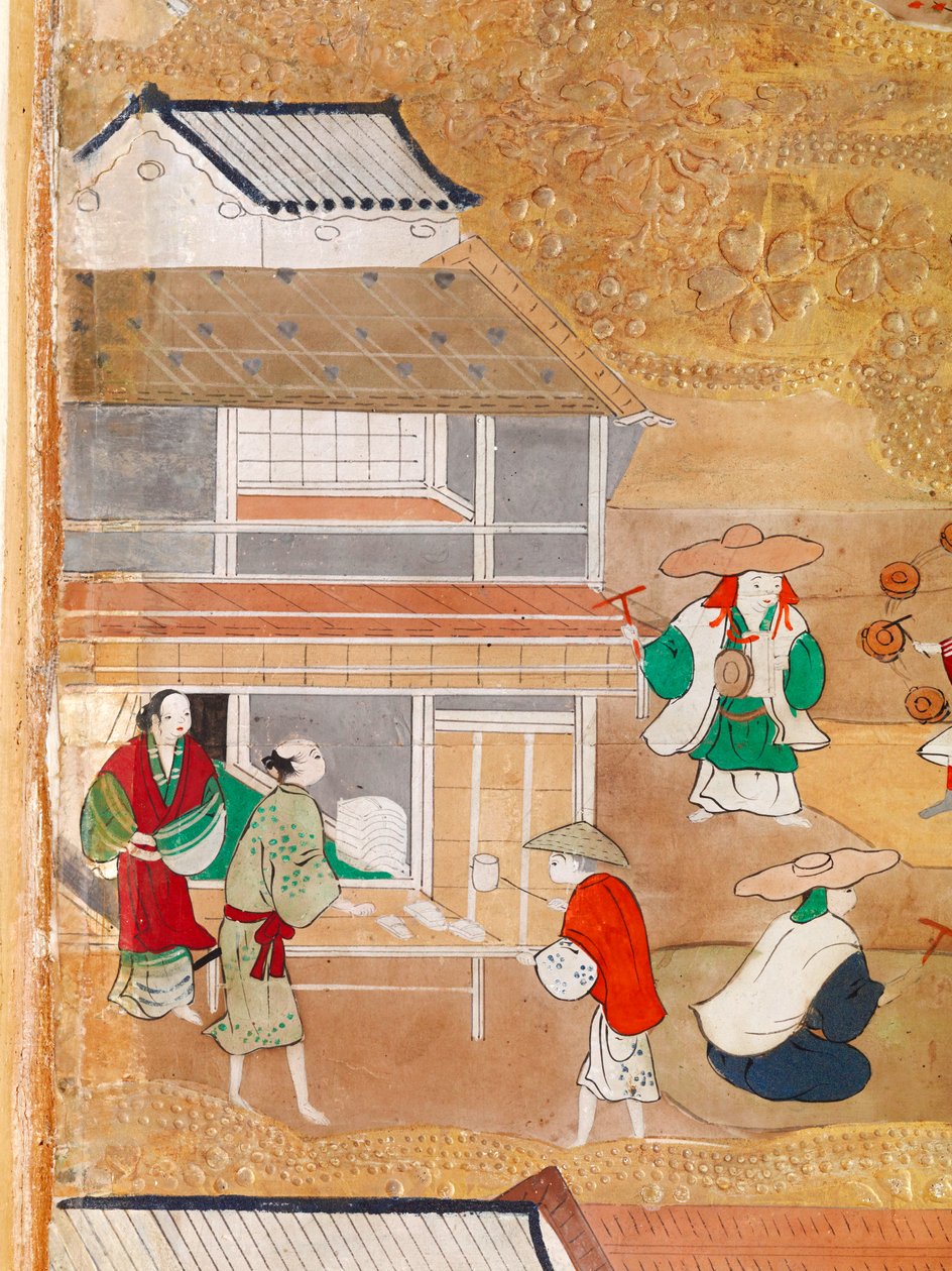 Osakazu Byobu - Japansk vikskärm med åtta paneler (målning) av Japanese School