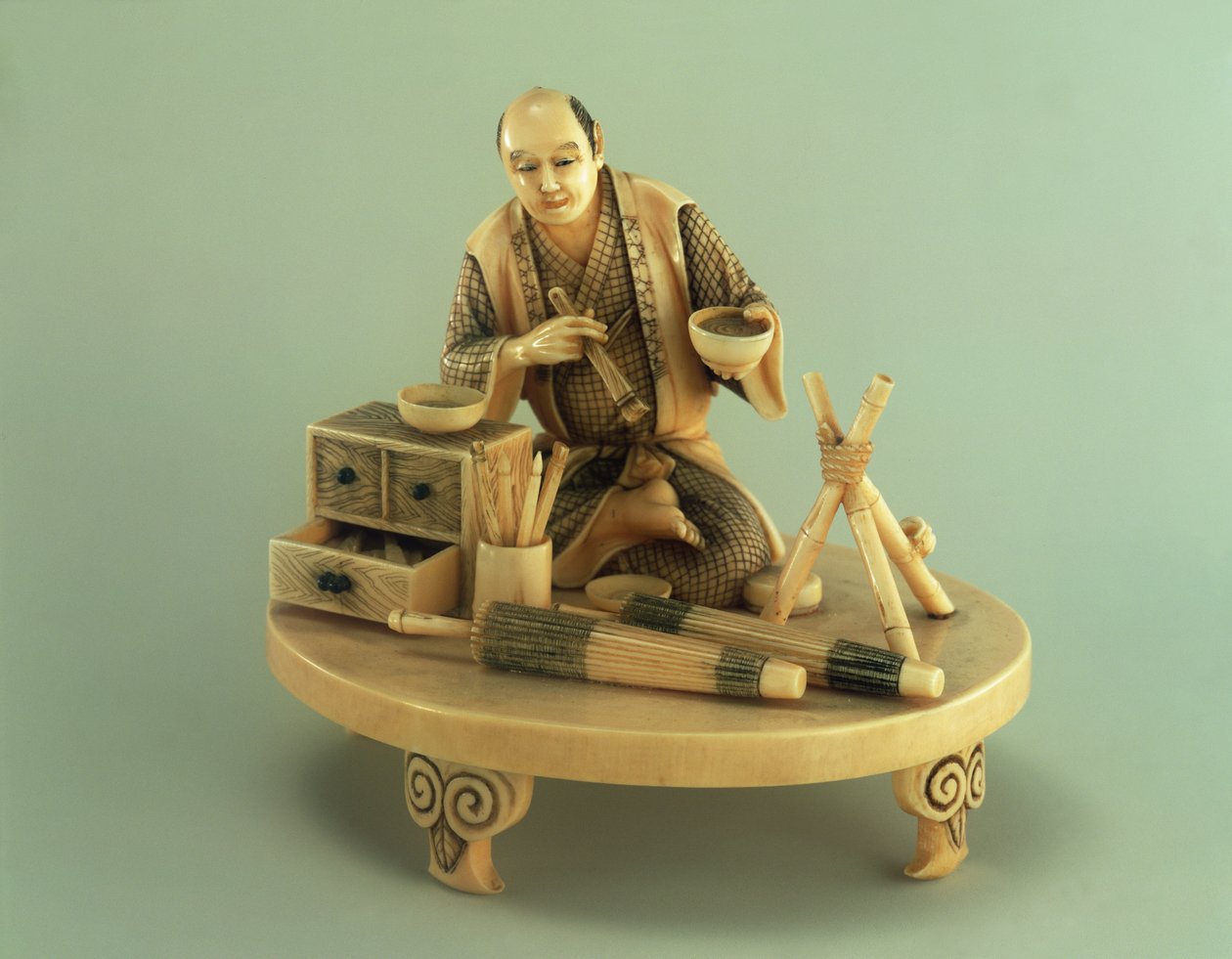 Parasolltillverkare, Okinomo, Edo-period (1600-1868) av Japanese School