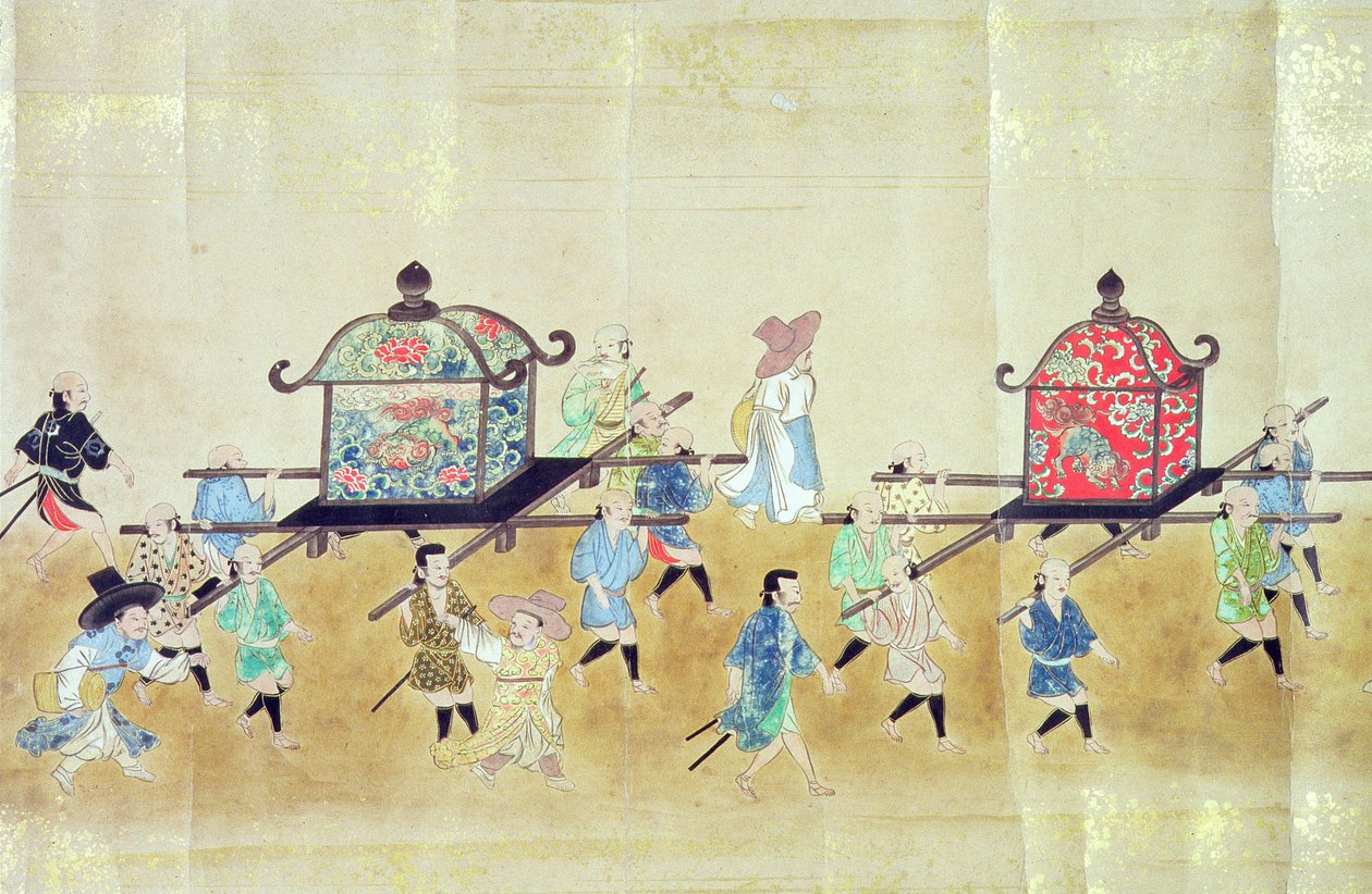 Del av den sjätte koreanska ambassaden i Japan vid tiden för Tokugawa Ietsuna succession 1651, möjligen av Kano Masanobu (1625-94) 1655-57 (rullmålning) (se även 120822 & 120823) av Japanese School