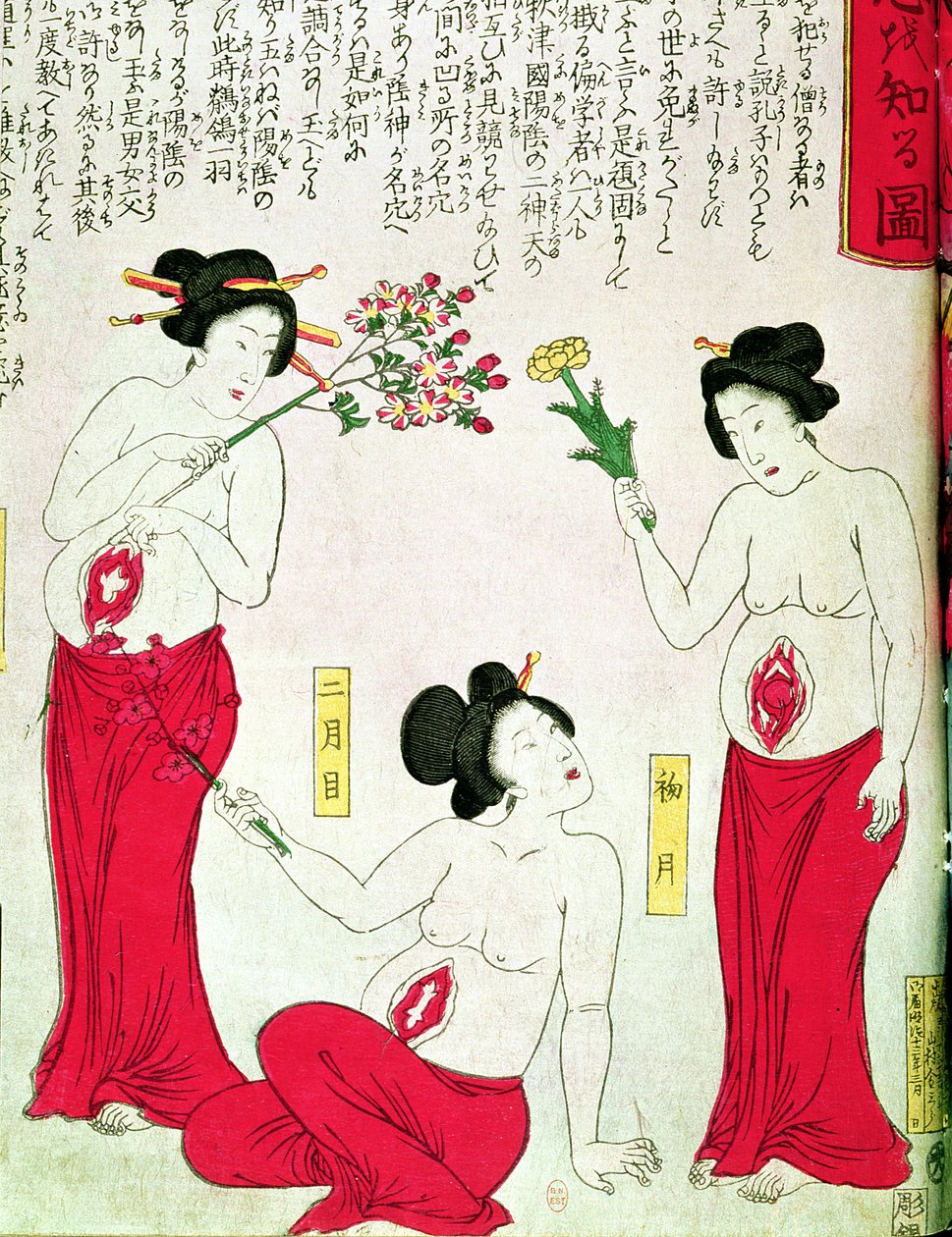 Gravida kvinnor, 1881 av Japanese School